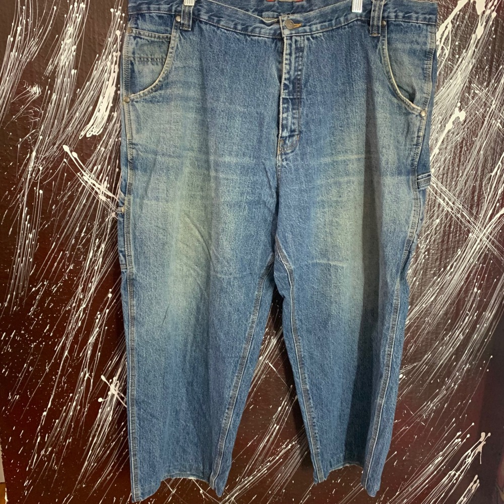 Craftsman Mens Blue Denim Carpenter Workwear Jeans 44x26 Relaxed Fit Utility